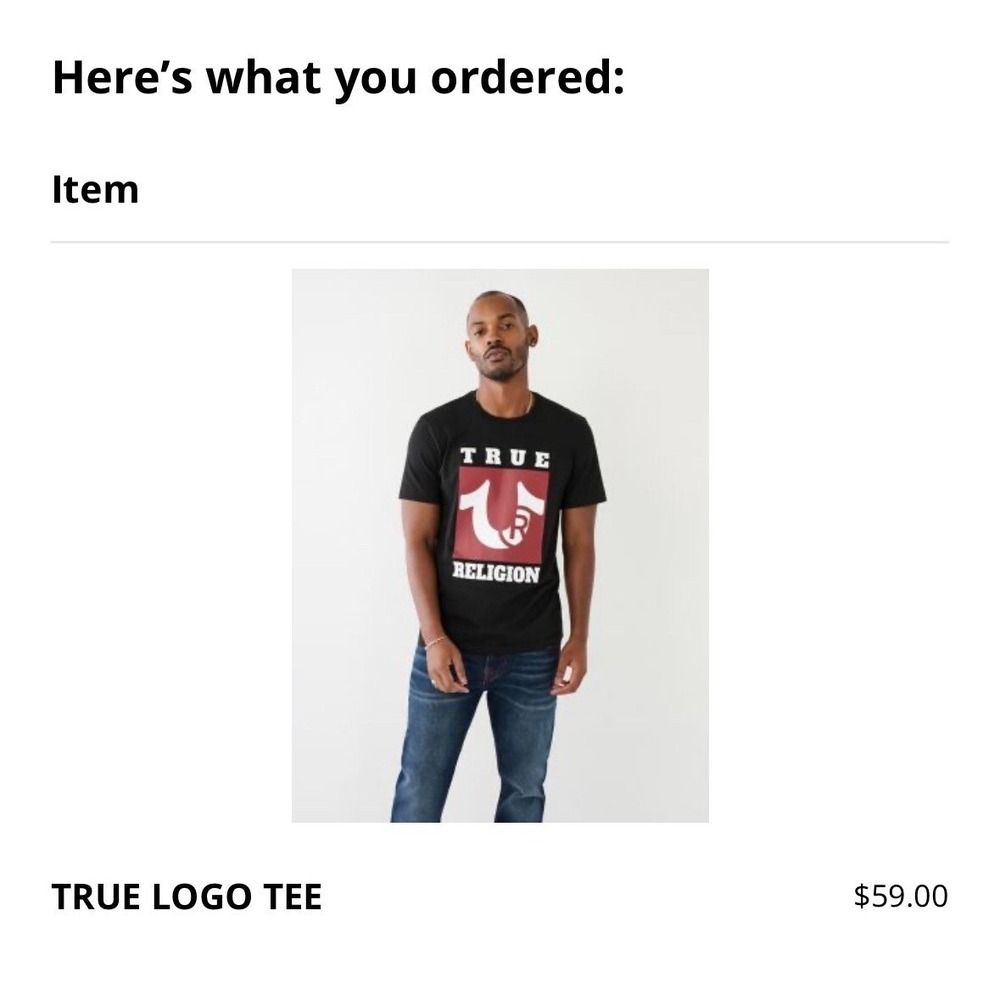 True Religion Men's XL Short Sleeve Logo Black New w/o Tags never worn. #108001